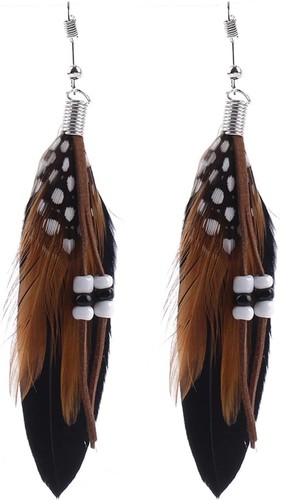 Feder ohrringe wildleder - ohrringe, wildleder-optik