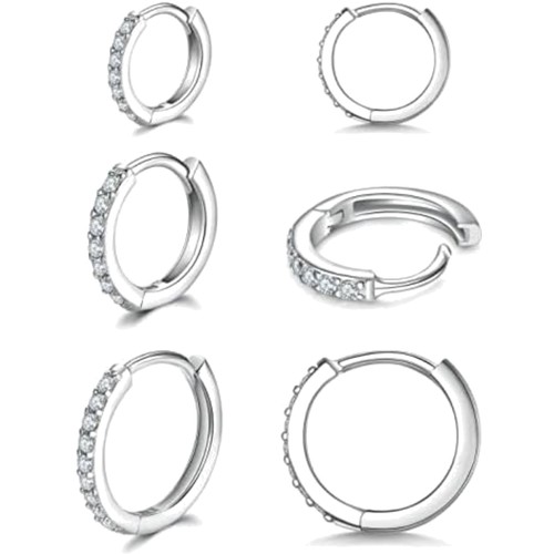 Sterling silber creolen - silber,