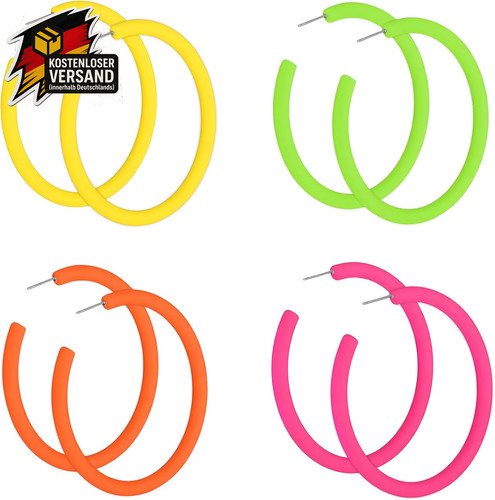 Ohrschmuck bunte neon creolen - bunte,