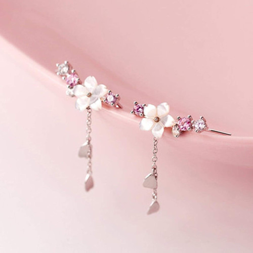 Silber ohrringe damen blume - silber,