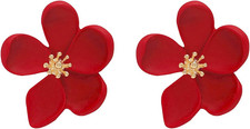 Blumen-Ohrstecker rot, Paar