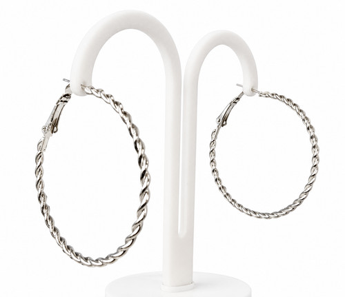 Silberfarben runde hoops - silberfarben,