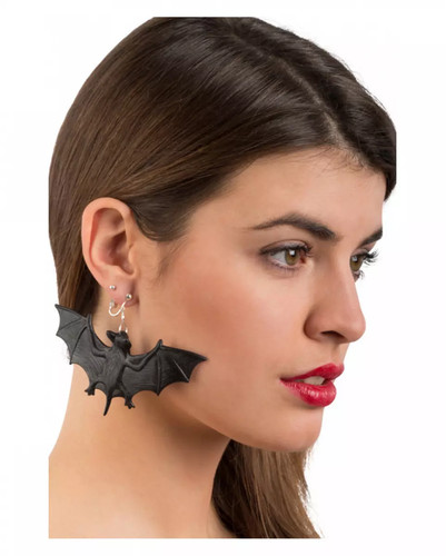 Schwarze fledermaus ohrringe - fledermaus, 2