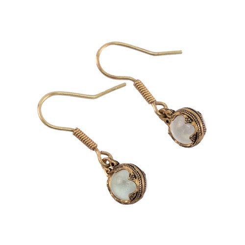 Ohrringe glaskugel bronze - glaskugel,